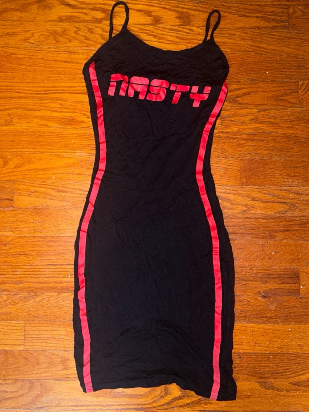 PrettyLittleThing Black Mini Dress with Pink Accents